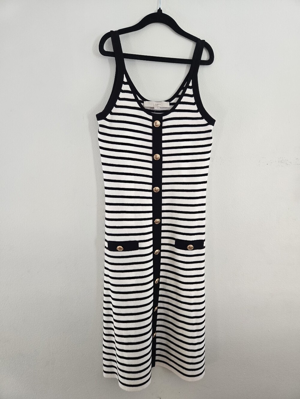 Striped Ribbed Button Down Mini Dress - Picture 4 of 5